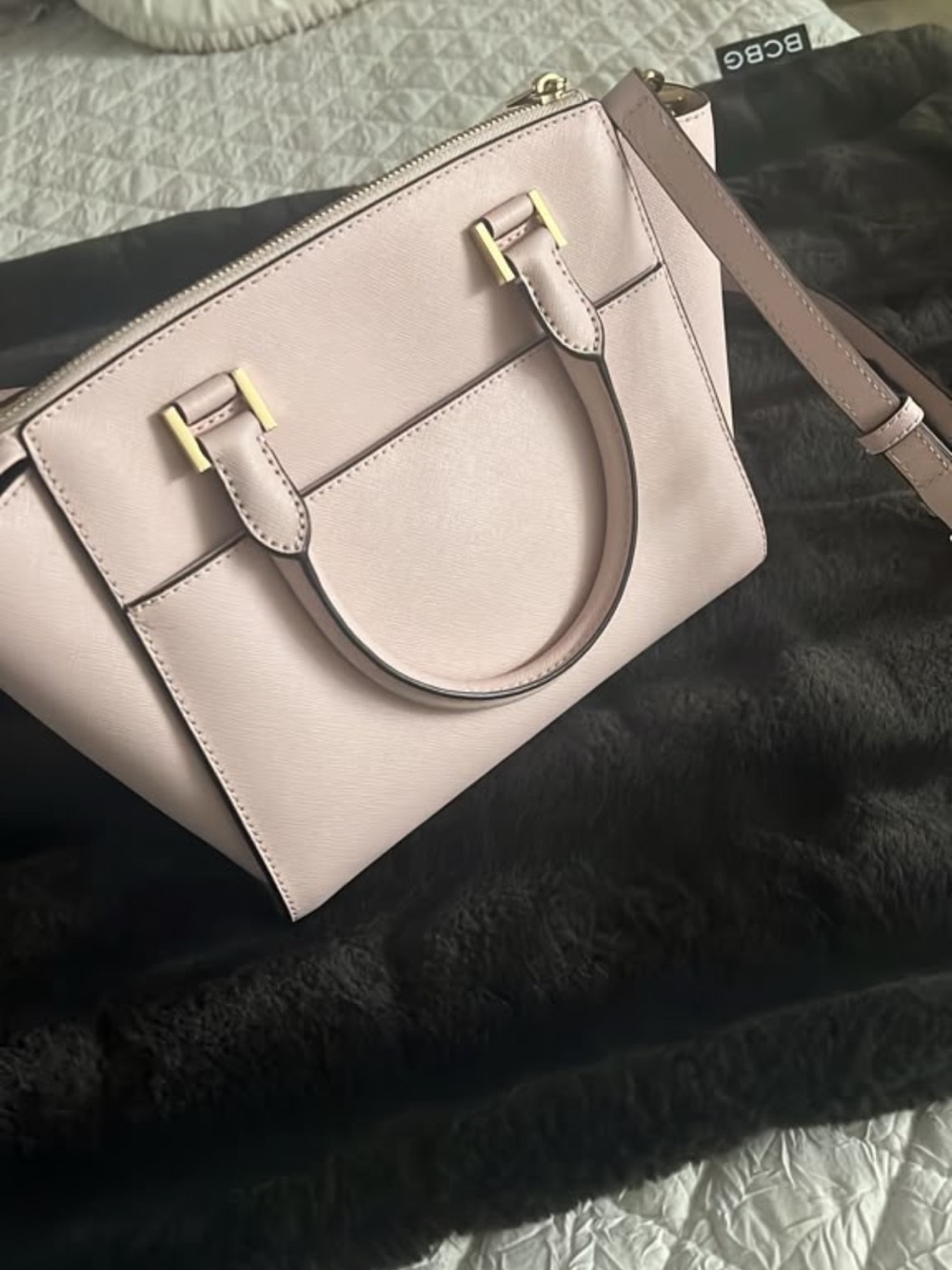 MICHAEL Michael Kors Pale Blush Pink Satchel with Gold Hardware